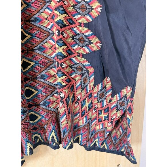 Johnny Was Moni Cupro Blouse Multi Color With Intricate Embroidery Boho Size Med - Picture 9 of 14